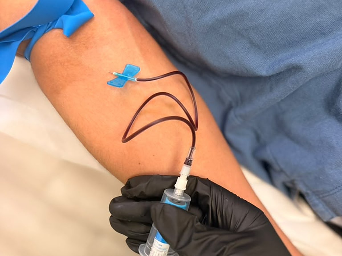 Platelet-rich plasma being prepared for treatment